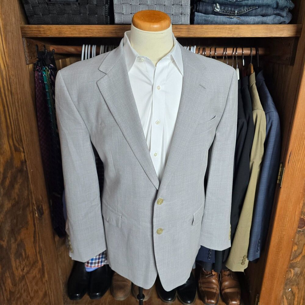 Chaps Men's Sport Coat Blazer Light Gray 46R